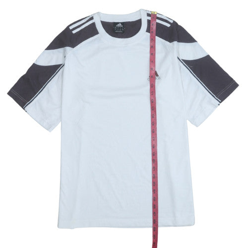 Adidas Men's White and Black Short Sleeve Crew Neck Sports T-Shirt Size L