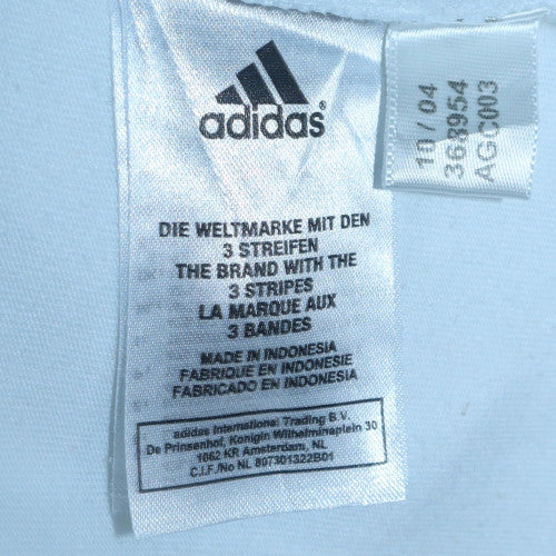 Adidas Men's White and Black Short Sleeve Crew Neck Sports T-Shirt Size L