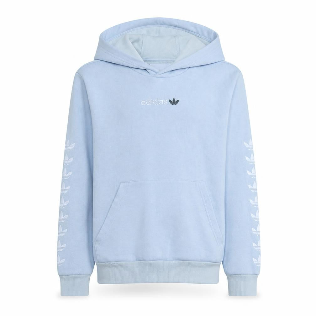 Adidas Girls Light Blue Pullover Hoodie Size 13-14 Years Fleece Lined