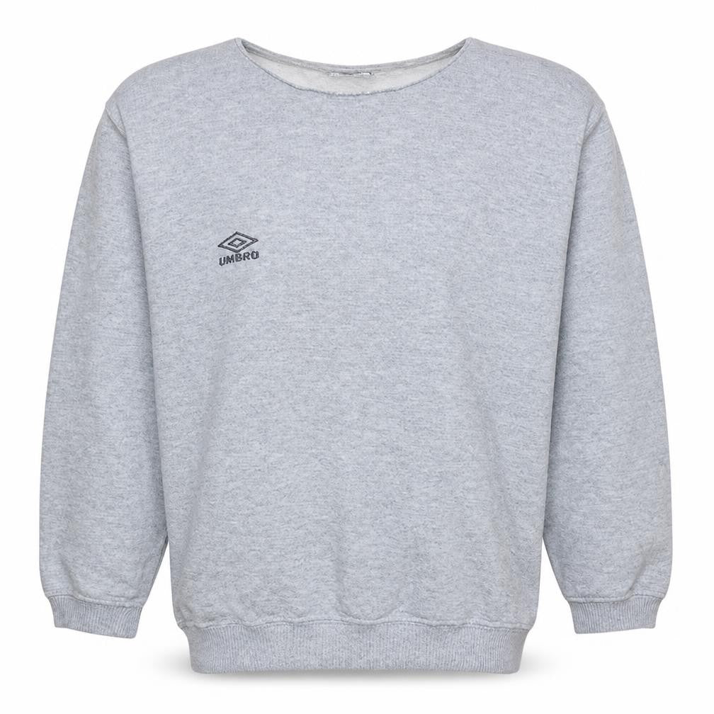Front view of Umbro Men's Grey L Crew Neck Pullover Sweatshirt Vintage Sportswear