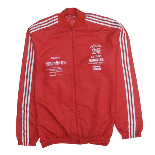 Adidas Men's Red Retro Bomber Jacket Size 54 Polyester Full Zip