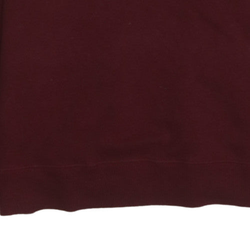 Hollister Womens Burgundy Pullover Sweatshirt Small Logo Cotton Blend
