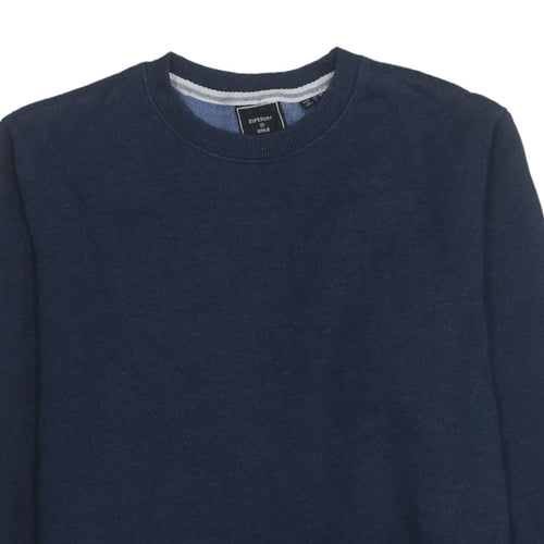 Superdry Womens Navy Blue Pullover Sweatshirt Size M Cotton Blend