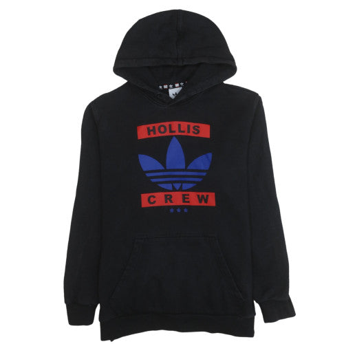 adidas Mens Black Hoodie L Pullover Hooded Fleece Hollis Crew Sweatshirt