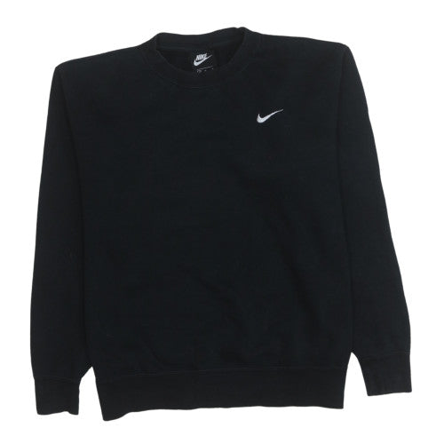 Nike Men's Black Crew Neck Sweatshirt L Cotton Blend Logo Pullover