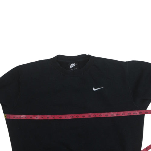 Nike Men's Black Crew Neck Sweatshirt L Cotton Blend Logo Pullover