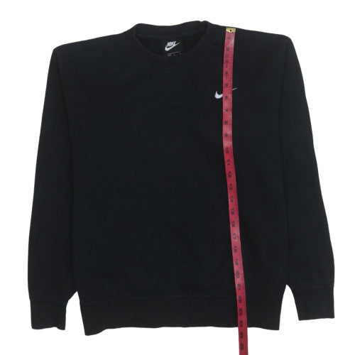 Nike Men's Black Crew Neck Sweatshirt L Cotton Blend Logo Pullover