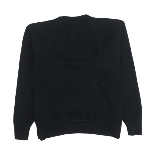 Nike Men's Black Crew Neck Sweatshirt L Cotton Blend Logo Pullover