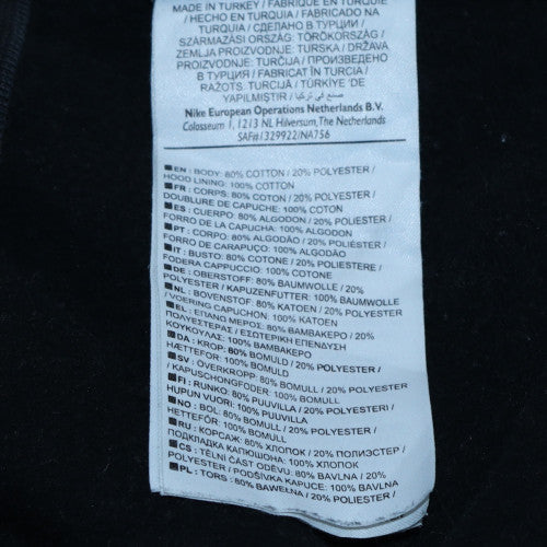 Nike Men's Black Crew Neck Sweatshirt L Cotton Blend Logo Pullover