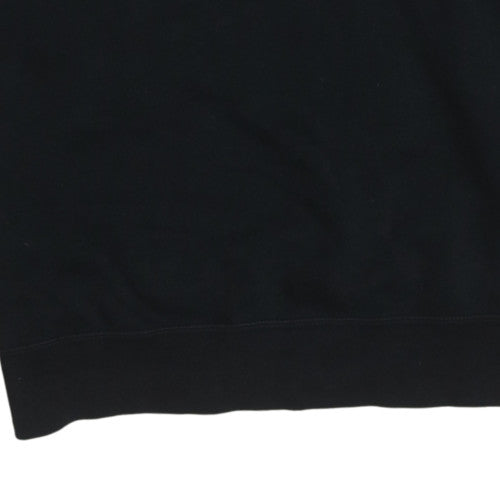 Nike Men's Black Crew Neck Sweatshirt L Cotton Blend Logo Pullover