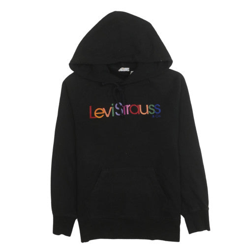 Levi Strauss Womens Black XS Pullover Hoodie with Rainbow Logo