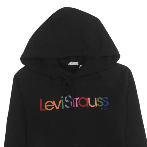 Levi Strauss Womens Black XS Pullover Hoodie with Rainbow Logo
