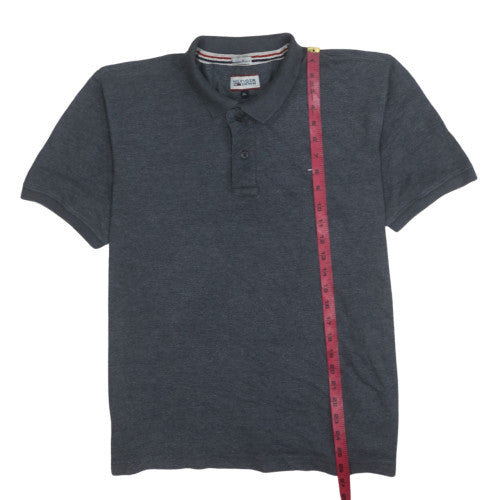 Hilfiger Denim Men's Grey Polo Shirt XL Cotton Short Sleeve Classic Fit
