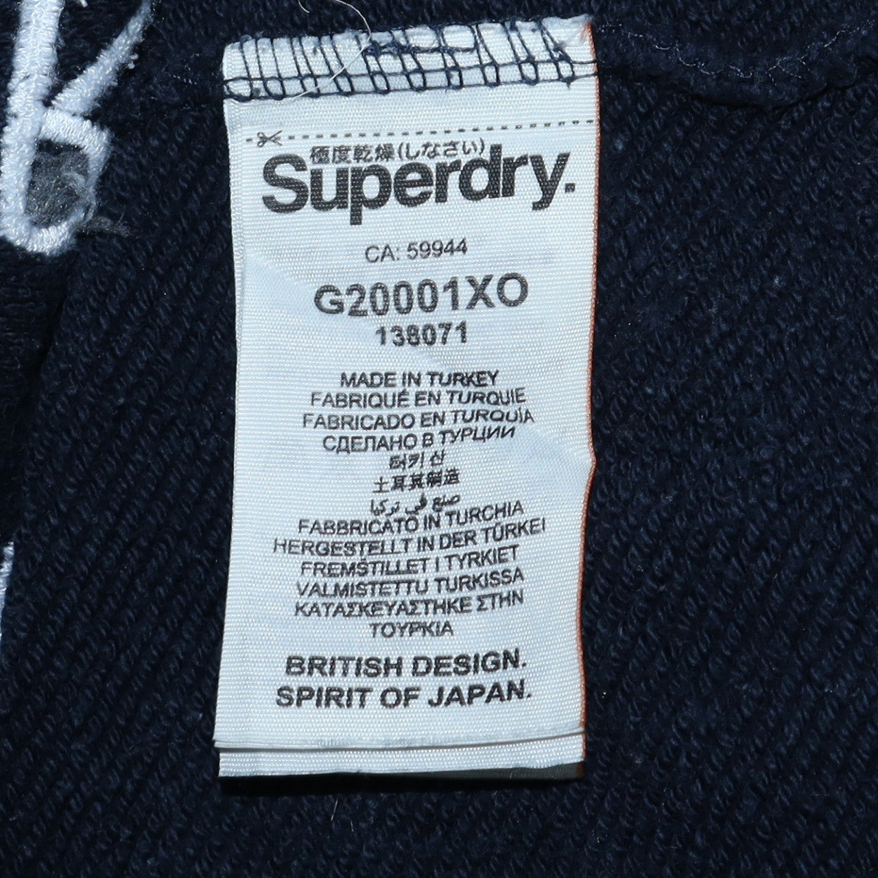 Superdry Women Navy Blue Paris Logo Pullover Sweatshirt Size M