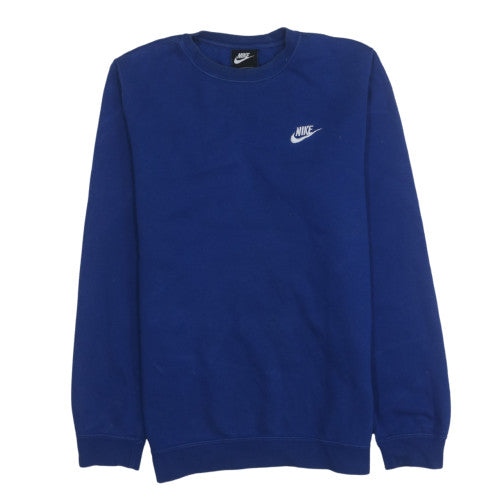Nike Mens Blue Crew Neck Pullover Sweatshirt Size S Regular Fit