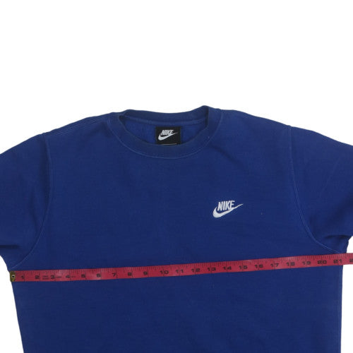 Nike Mens Blue Crew Neck Pullover Sweatshirt Size S Regular Fit
