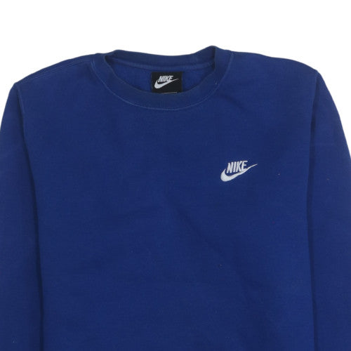 Nike Mens Blue Crew Neck Pullover Sweatshirt Size S Regular Fit