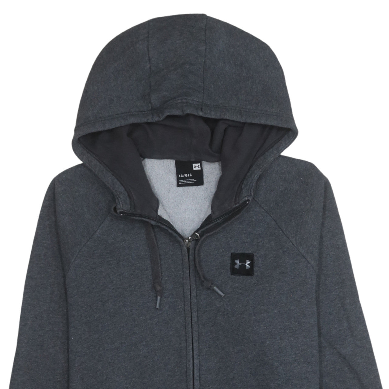 Under Armour Men's Grey Full Zip Hoodie Size L Fleece Sportswear