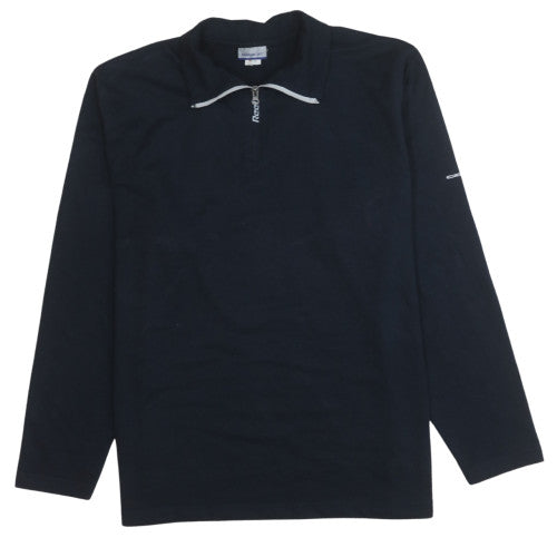 Reebok Mens Black L 1/4 Zip Pullover Sweatshirt