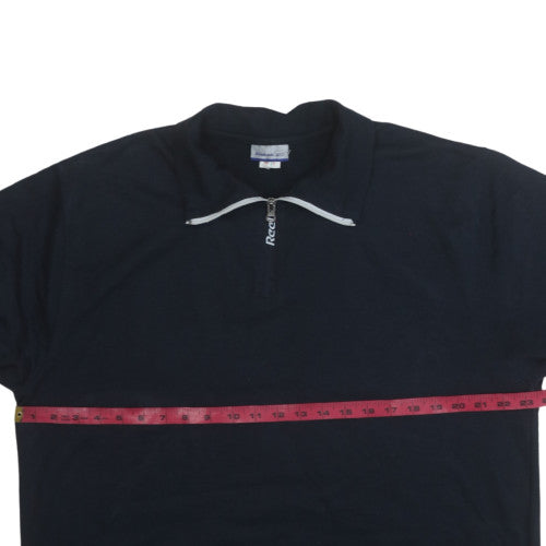 Reebok Mens Black L 1/4 Zip Pullover Sweatshirt