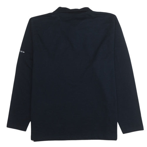 Reebok Mens Black L 1/4 Zip Pullover Sweatshirt