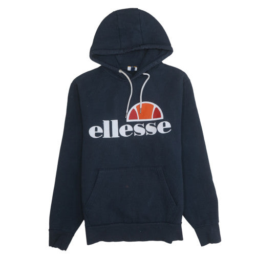 Ellesse Men's Navy Hoodie L Pullover Graphic Logo Cotton Blend