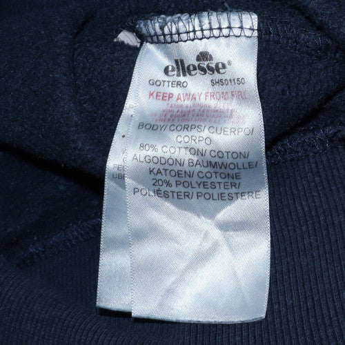 Ellesse Men's Navy Hoodie L Pullover Graphic Logo Cotton Blend