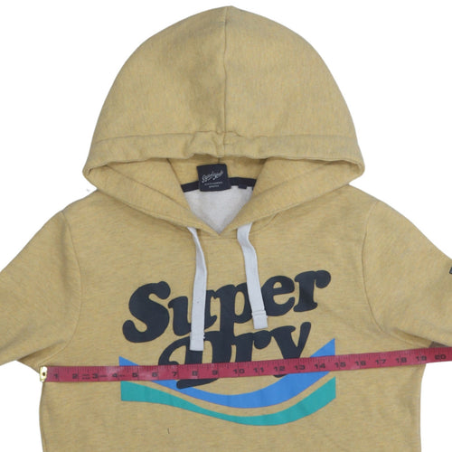 Superdry Womens Beige Pullover Hoodie Size 12 Graphic Print