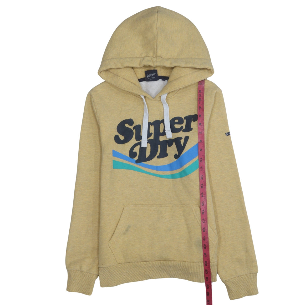 Superdry Womens Beige Pullover Hoodie Size 12 Graphic Print