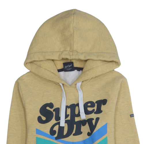 Superdry Womens Beige Pullover Hoodie Size 12 Graphic Print