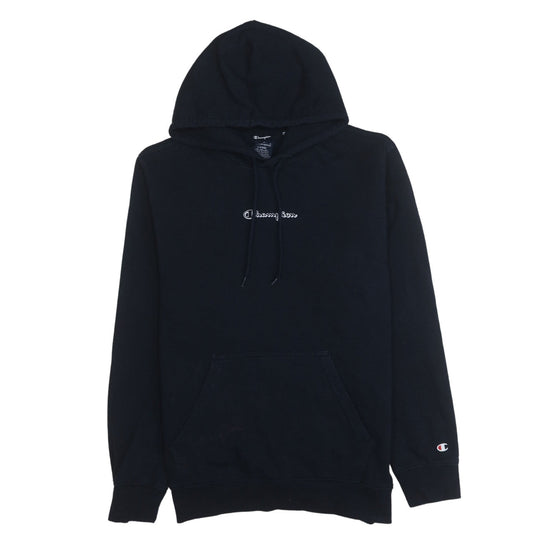 Champion Men's Black Pullover Hoodie Large Logo Fleece Sweatshirt