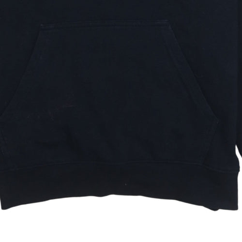 Champion Men's Black Pullover Hoodie Large Logo Fleece Sweatshirt