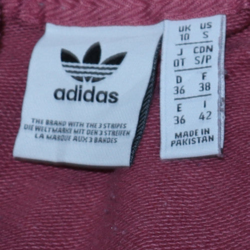 Adidas Womens Pink Hooded Pullover Sweatshirt UK 10 Logo Design