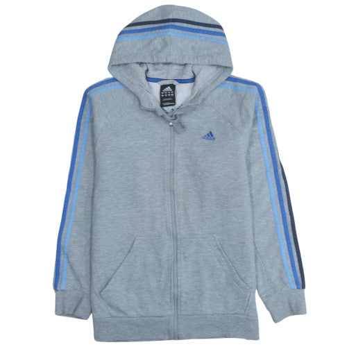 adidas Men’s Grey Full Zip Hoodie Size M Sports Fleece