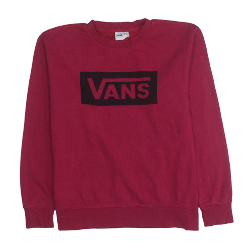 Vans Womens Red Crew Neck Pullover Sweatshirt Size M