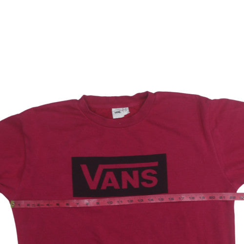 Vans Womens Red Crew Neck Pullover Sweatshirt Size M