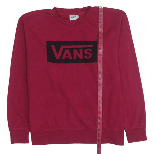 Vans Womens Red Crew Neck Pullover Sweatshirt Size M
