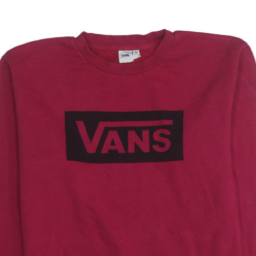 Vans Womens Red Crew Neck Pullover Sweatshirt Size M