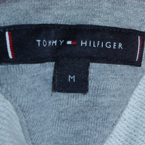 Tommy Hilfiger Mens Grey Red Hooded Pullover Sweatshirt M