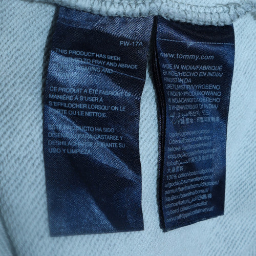 Tommy Hilfiger Mens Grey Red Hooded Pullover Sweatshirt M