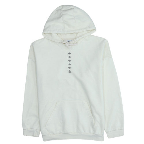 Adidas Women White Pullover Hoodie Size 18 Cotton Fleece