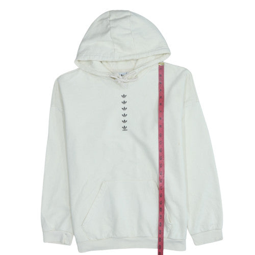 Adidas Women White Pullover Hoodie Size 18 Cotton Fleece