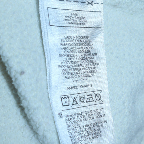 Adidas Women White Pullover Hoodie Size 18 Cotton Fleece