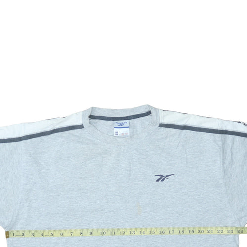 Reebok Men's Grey L Sports Crew Neck Short Sleeve T-Shirt