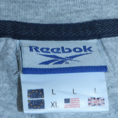 Reebok Men's Grey L Sports Crew Neck Short Sleeve T-Shirt