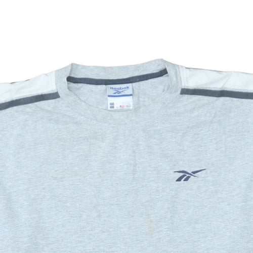Reebok Men's Grey L Sports Crew Neck Short Sleeve T-Shirt