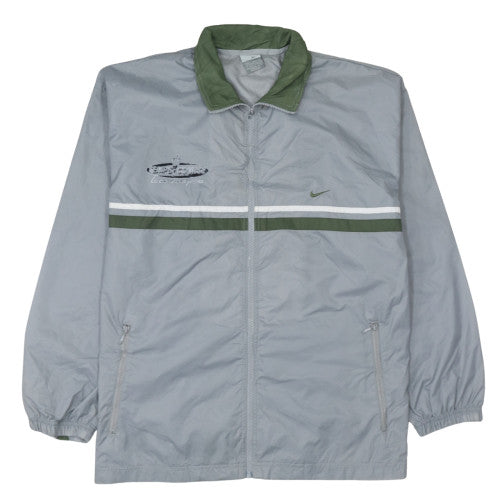 Nike Men’s Grey Windbreaker Jacket L Retro Sports Outdoor