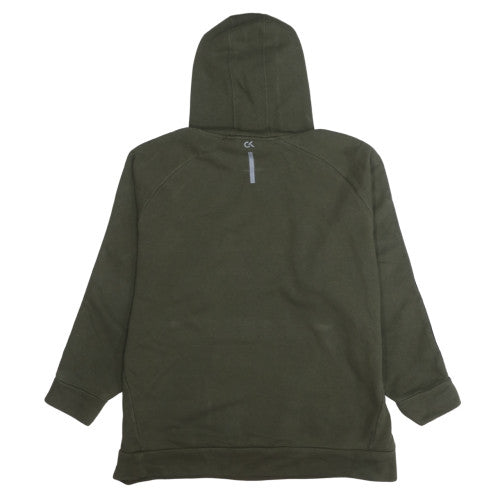 Calvin Klein Men’s Green Pullover Hoodie Fleece L Regular Fit