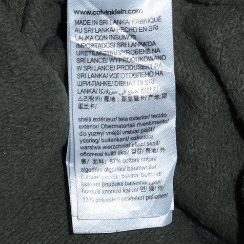 Calvin Klein Men’s Green Pullover Hoodie Fleece L Regular Fit