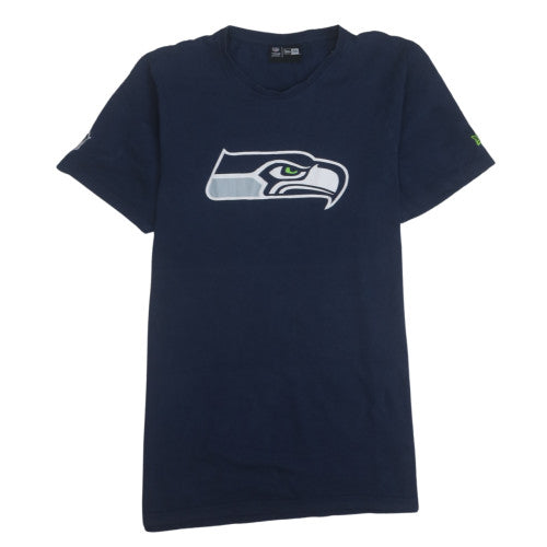 New Era Men's Navy Seattle Seahawks Graphic Crew Neck T-Shirt Size L